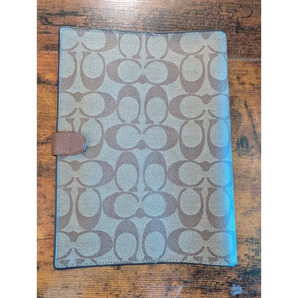 Coach Signature Canvas Planner Glam Cover Agenda Organizer F67143 Brown Khaki